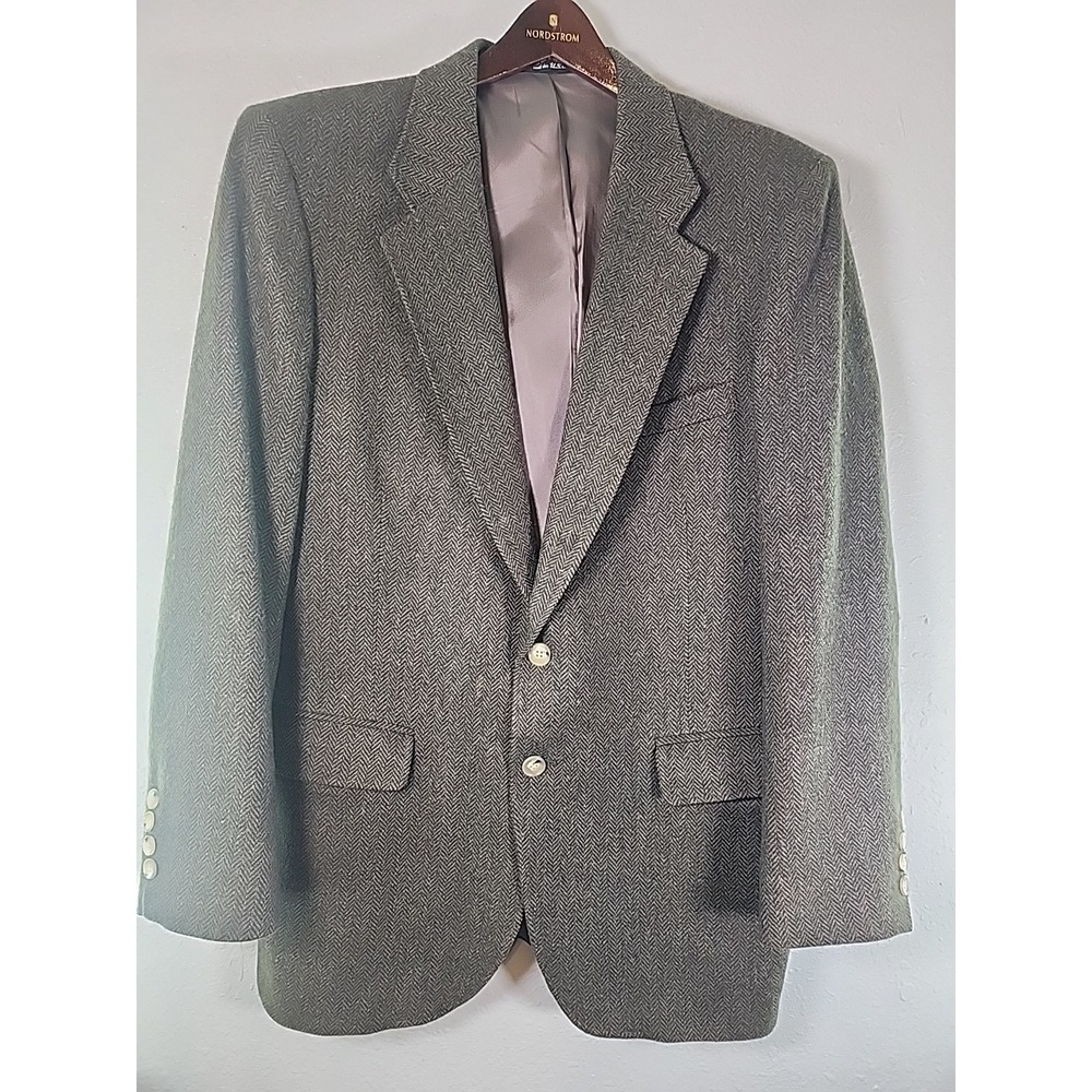 Arnold Palmer Vintage Brown Herringbone Tweed‎ Wool Sport Coat Blazer  Men's 42R